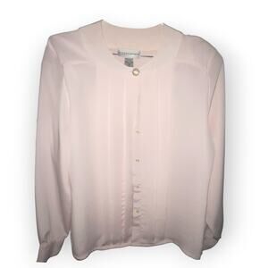 Vintage Compliments Pink Polyester Blouse Sz 10 EUC
